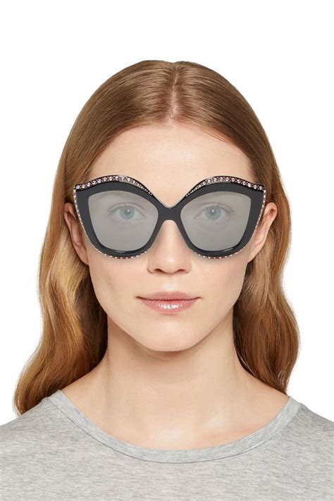 gucci cat eye sunglasses with silver lens|Gucci oversized cat eye sunglasses.